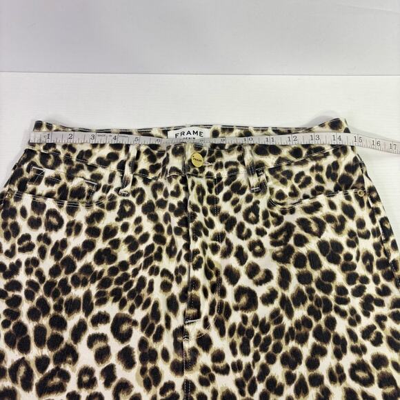 Frame Ali High Rise Cigarette Leopard Print Jeans Size 28 KK0709 - Picture 6 of 9